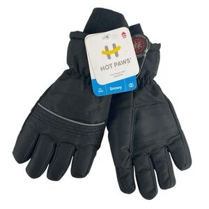 Hot Paws Kids Black Winter Snow Gloves Size S/M 7-14 years NEW